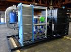 Used Custom Heating-Cooling System Skid, Consisting of: (1) Funke plate heat exchanger, model FP 50-163-1-NH-0-10.0 bar. Approximate 850 square feet, rated 10 bar (145 psi) at 60 degrees C. (140 F). ...