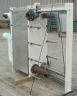 Used Mueller Plate Heat Exchanger, Approximately 831 Square Feet, Model AT40 B-20. (74) 316 Stainless steel plates. Designed for 100 psi max at 150 degrees F max. 4-1/2