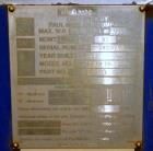 Used Mueller Accu-Therm Plate Heat Exchanger, Approximate 700 Square Feet Surface Area, Model AT80-LB-20. Approximate (82) 316 stainless steel plates rated 80psi at -20 to 300 degrees F. (4) 6-3/4