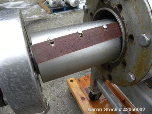Used Chemetron Votator Scraped Surface Heat Exchanger, 6 square feet, 304 stainless steel. (1) Approximately 6" diameter x 48" long horizontal chamber, plastic type scrapers, jacketed. 1-3/4" inlet a...