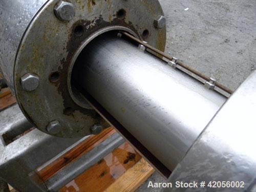 Used Chemetron Votator Scraped Surface Heat Exchanger, 6 square feet, 304 stainless steel. (1) Approximately 6" diameter x 48" long horizontal chamber, plastic type scrapers, jacketed. 1-3/4" inlet a...