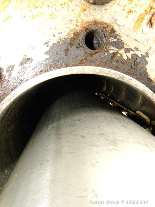 Used Chemetron Votator Scraped Surface Heat Exchanger, 6 square feet, 304 stainless steel. (1) Approximately 6" diameter x 48" long horizontal chamber, plastic type scrapers, jacketed. 1-3/4" inlet a...