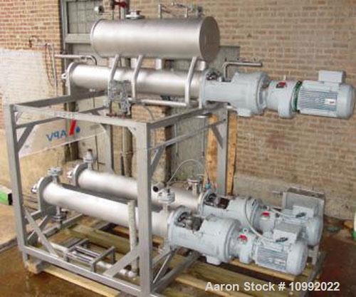 Used-(3) 6" x 72" APV Scrape Surface Heat Exchangers, model 3HRT 672 (1 ammonia, 1 chilled water, 1 steam). 150 psi units wi...