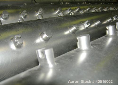 Used APV Vertical Scraped Surface Heat Exchanger System, 316 stainless steel. Consisting of: (2) APV scraped surface heat exchangers, model V884WWNN, 14.5 square feet heating surface per tube, 29 tot...