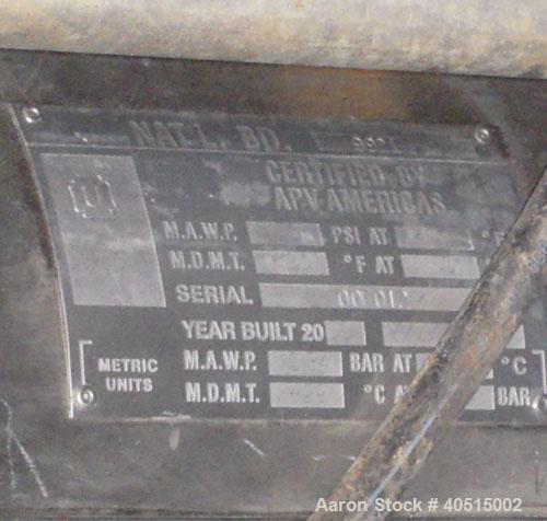 Used APV Vertical Scraped Surface Heat Exchanger System, 316 stainless steel. Consisting of: (2) APV scraped surface heat exchangers, model V884WWNN, 14.5 square feet heating surface per tube, 29 tot...
