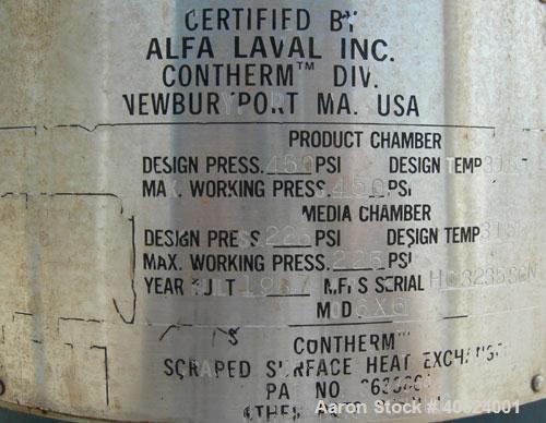 Used Alfa Laval Contherm Scraped Surface Heat Exchanger