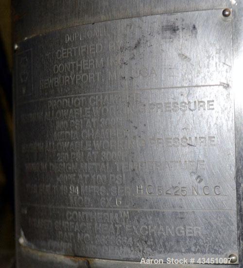 Used Stainless Steel Alfa Laval Contherm Scraped Surface Heat Exchanger