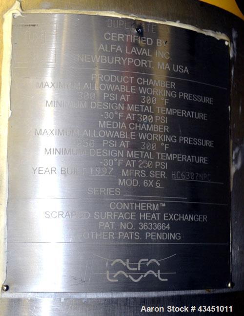 Used Stainless Steel Alfa Laval Contherm Scraped Surface Heat Exchanger
