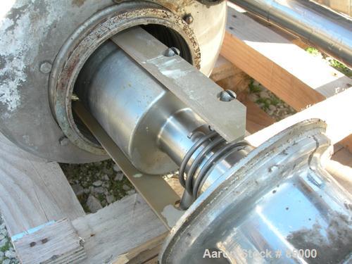 Used Alfa Laval Contherm Dual Chamber Votator Scraped Surface Heat Exchanger, 12 Square Feet, Model 6X6, 316 Stainless Steel. (2) 6" diameter x 48" long jacketed horizontal chambers rated internal 30...