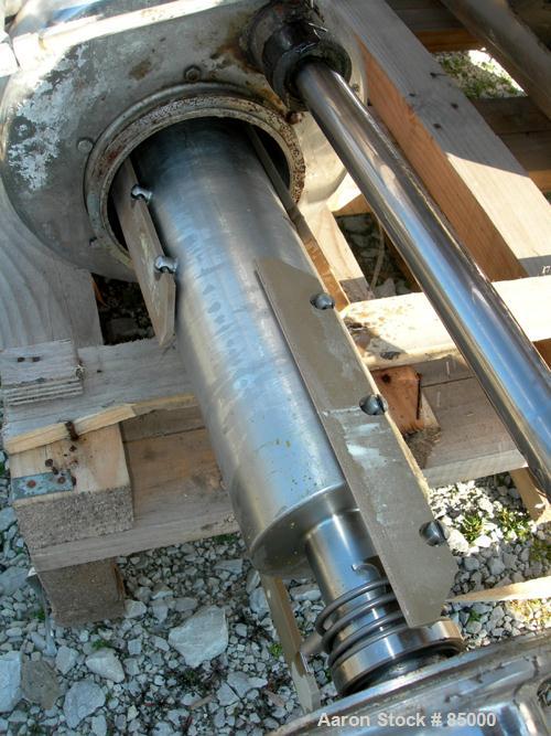 Used Alfa Laval Contherm Dual Chamber Votator Scraped Surface Heat Exchanger, 12 Square Feet, Model 6X6, 316 Stainless Steel. (2) 6" diameter x 48" long jacketed horizontal chambers rated internal 30...