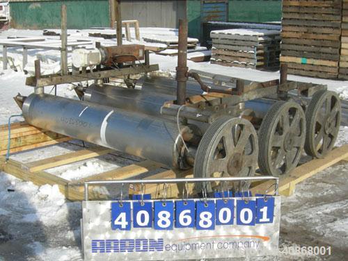 Used Alfa Laval Contherm Vertical Scraped Surface Heat Exchanger System, 27 total square feet, 316 stainless steel. Consisting of: (3) Alfa Laval scraped surface heat exchangers, model 6X9. 9 square ...