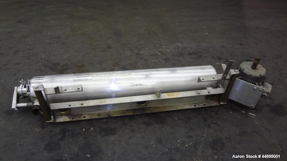 Used Stainless Steel Alfa Laval Contherm Scraped Surface Heat Exchanger, Model 6X9