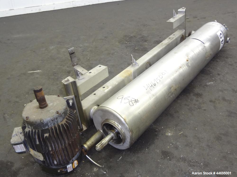 Used Stainless Steel Alfa Laval Contherm Scraped Surface Heat Exchanger, Model 6X9