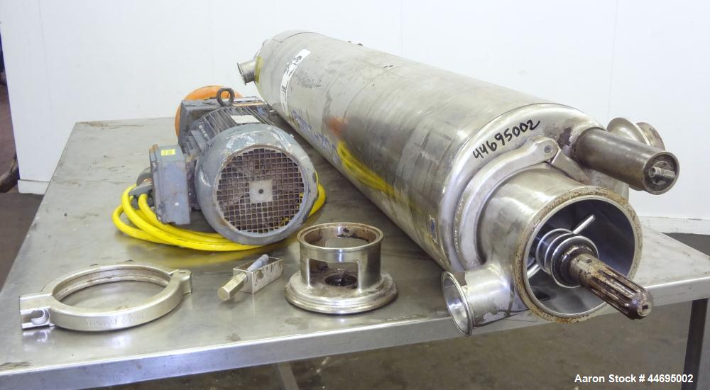 Used Stainless Steel Alfa Laval Contherm Scraped Surface Heat Exchanger, Model 