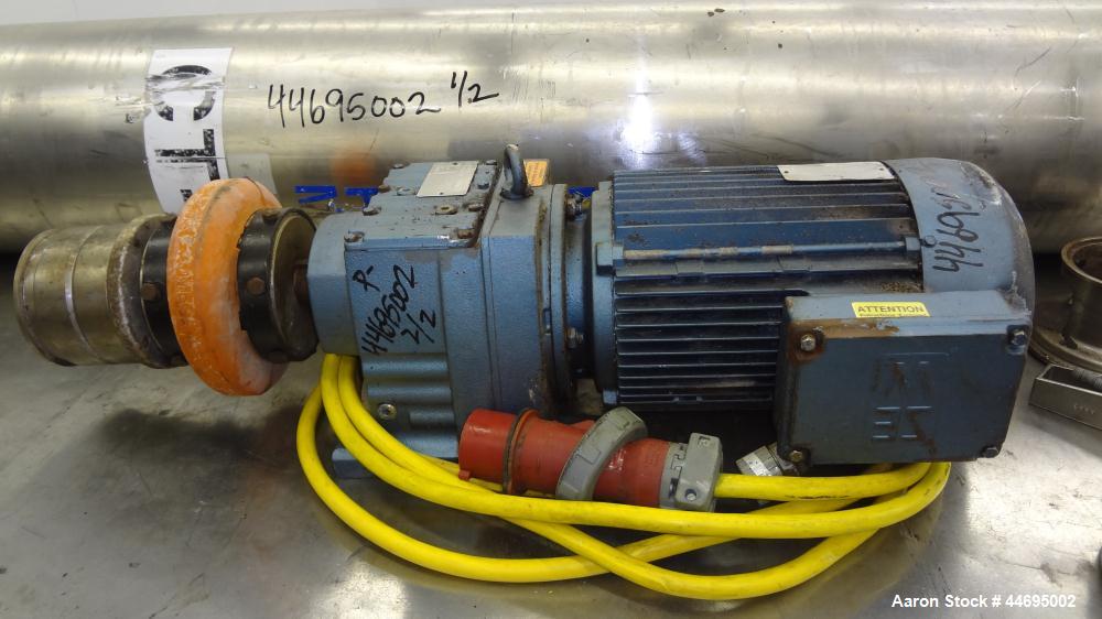 Used Stainless Steel Alfa Laval Contherm Scraped Surface Heat Exchanger, Model 