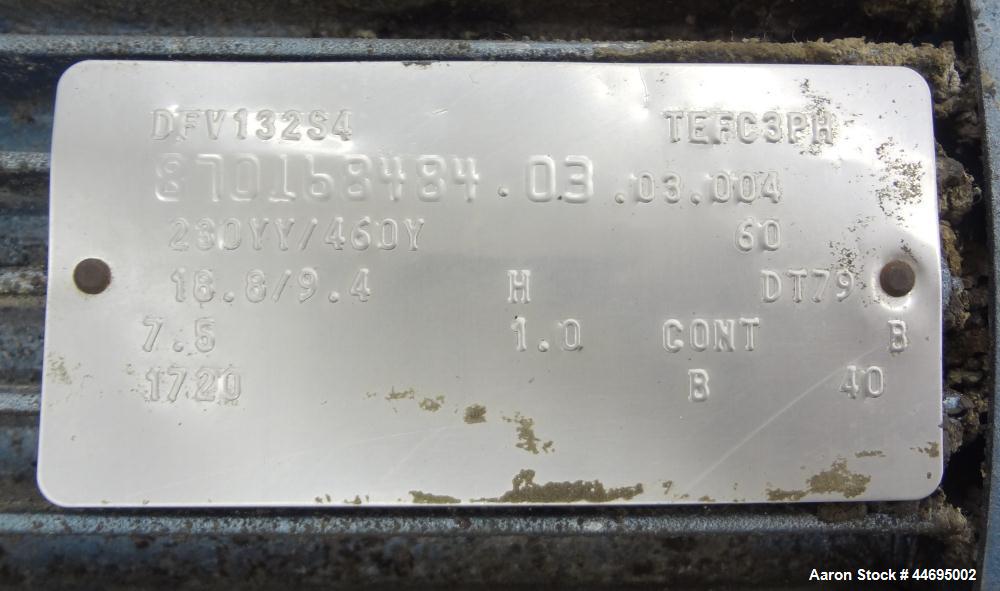 Used Stainless Steel Alfa Laval Contherm Scraped Surface Heat Exchanger, Model 