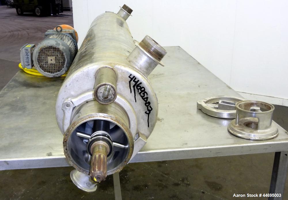 Used Stainless Steel Alfa Laval Contherm Scraped Surface Heat Exchanger, Model 