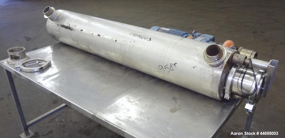 Used Stainless Steel Alfa Laval Contherm Scraped Surface Heat Exchanger, Model 
