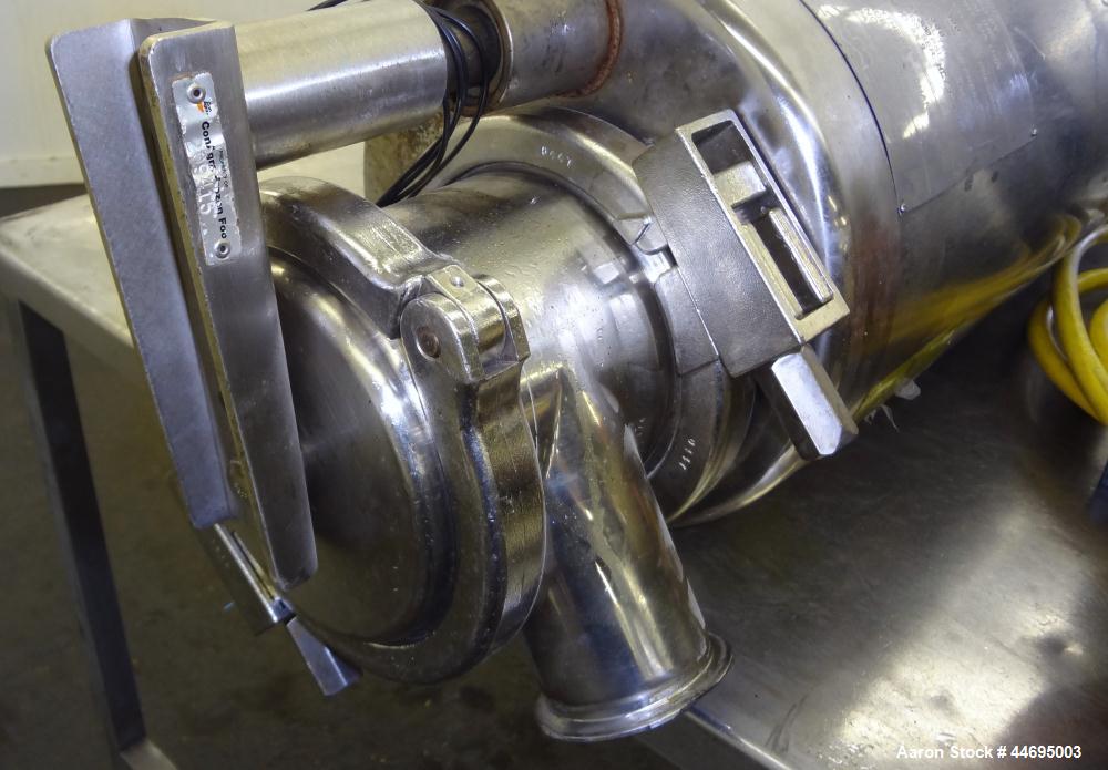 Used Stainless Steel Alfa Laval Contherm Scraped Surface Heat Exchanger, Model 