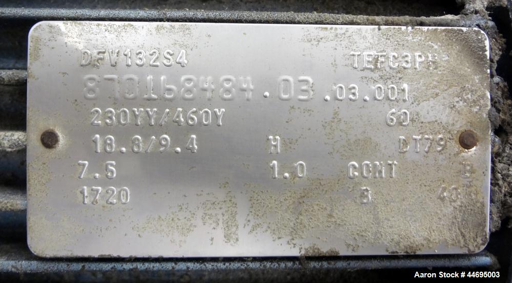 Used Stainless Steel Alfa Laval Contherm Scraped Surface Heat Exchanger, Model 