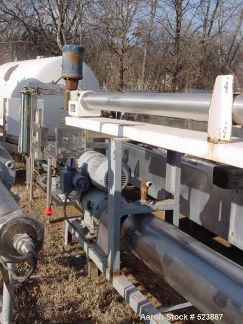 USED: Chemetron Process Equipment Votator scraped surface heat exchanger. Top cylinder is 6" diameter x 10' long; the bottom cylinder is 13" x 72" long, model L-SAN-L00.