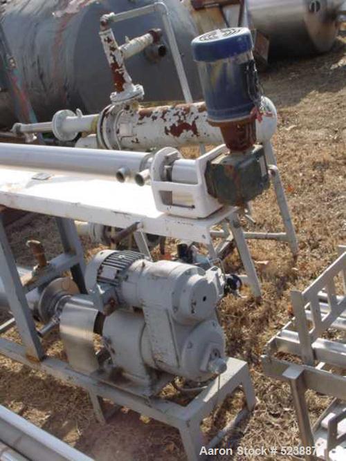 USED: Chemetron Process Equipment Votator scraped surface heat exchanger. Top cylinder is 6" diameter x 10' long; the bottom cylinder is 13" x 72" long, model L-SAN-L00.