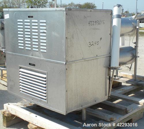 Used Cherry Burrell Thermutator Scraped Surface Heat Exchanger, Model 672L, 316 stainless steel. Approximately 18 square feet ( 9 square feet per tube). (2) 6" Diameter x 72" long jacketed horizontal...