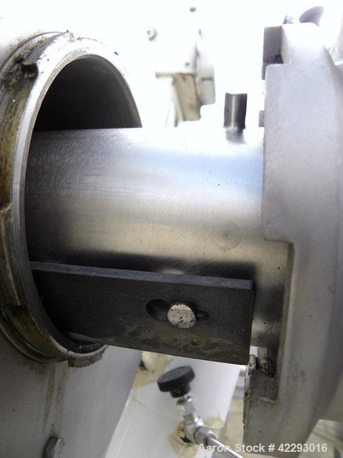 Used Cherry Burrell Thermutator Scraped Surface Heat Exchanger, Model 672L, 316 stainless steel. Approximately 18 square feet ( 9 square feet per tube). (2) 6" Diameter x 72" long jacketed horizontal...