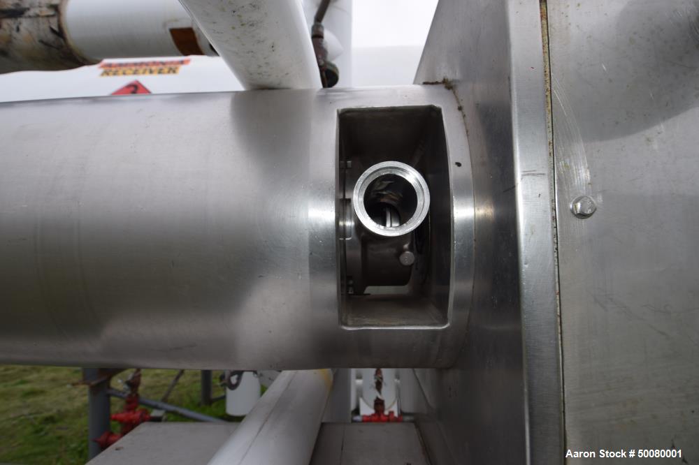 Used Cherry-Burrell Triple Tube Thermutator, 27 Total Square Feet, Stainless Steel. Consists of: (3) model 672 Thermutators, approximate 6" diameter x 72" long jacketed tubes, each 9 square feet heat...