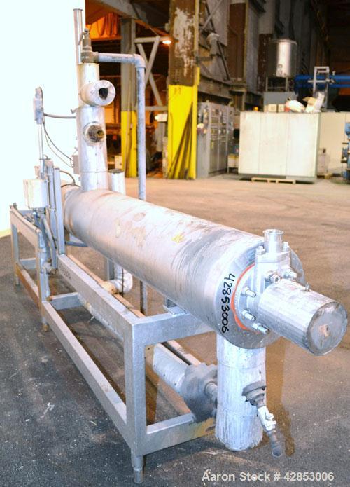 Used Waukesha Cherry Burrell Votator Scraped Surface Heat Exchanger, 9 Square Feet, Model 6SSHE, 316 stainless steel. (1) 6" Diameter x 72" long jacketed horizontal chamber with stainless steel blade...