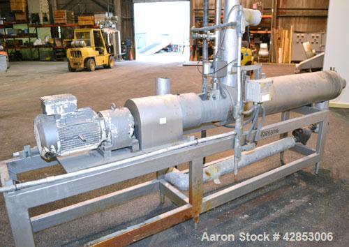 Used Waukesha Cherry Burrell Votator Scraped Surface Heat Exchanger, 9 Square Feet, Model 6SSHE, 316 stainless steel. (1) 6" Diameter x 72" long jacketed horizontal chamber with stainless steel blade...