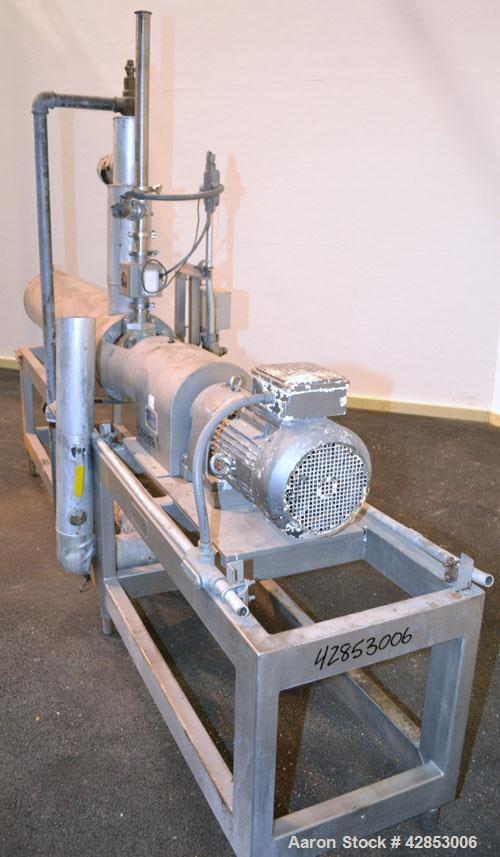 Used Waukesha Cherry Burrell Votator Scraped Surface Heat Exchanger, 9 Square Feet, Model 6SSHE, 316 stainless steel. (1) 6" Diameter x 72" long jacketed horizontal chamber with stainless steel blade...