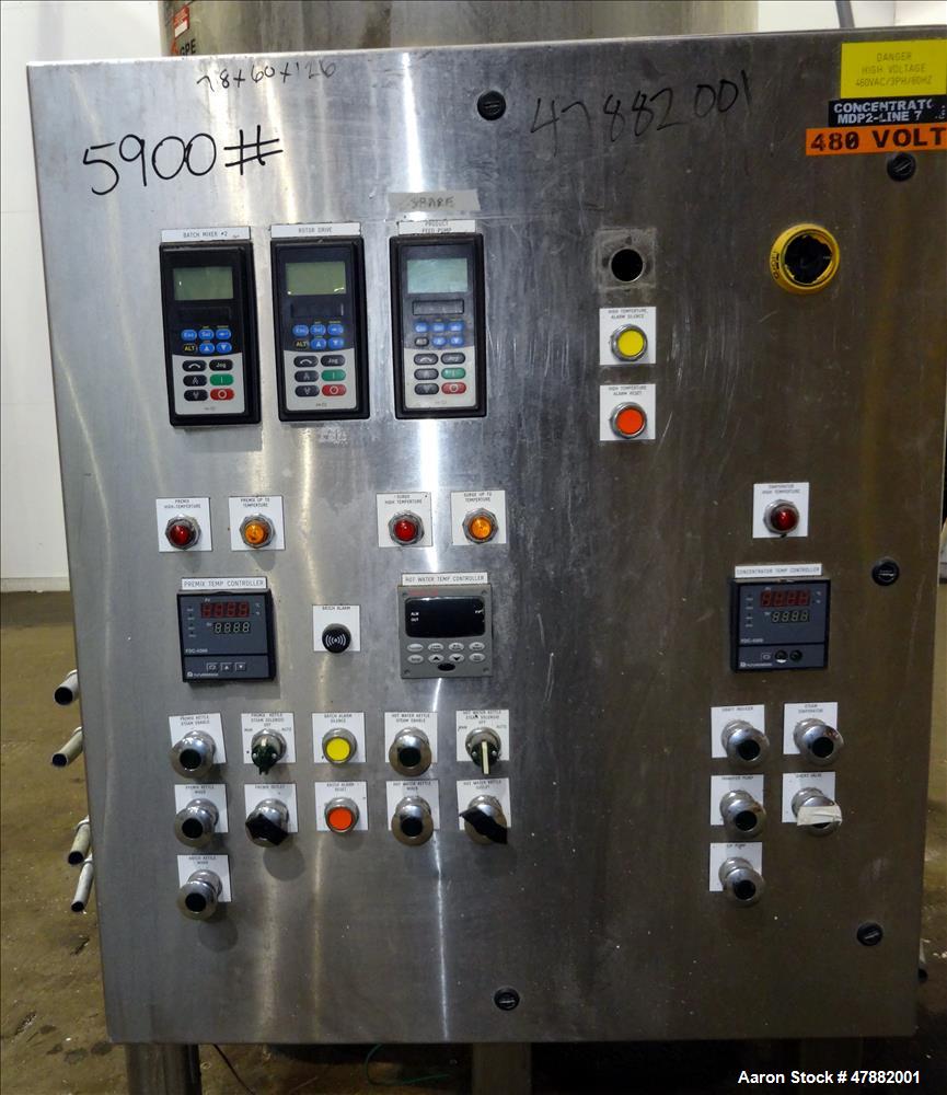 Used GPE Groen DR Series Scraped Surface Heat Exchanger Evaporator, Model DR-36