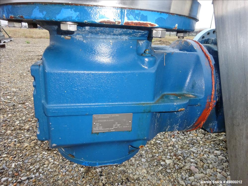 Used Terlet Terlotherm Scraped Surface Heat Exchanger, Stainless Steel. Approximate 29" diameter x 54" straight side. Openings top: 3", bottom: 2". Serial # 0311040-001-001. Built 2003.