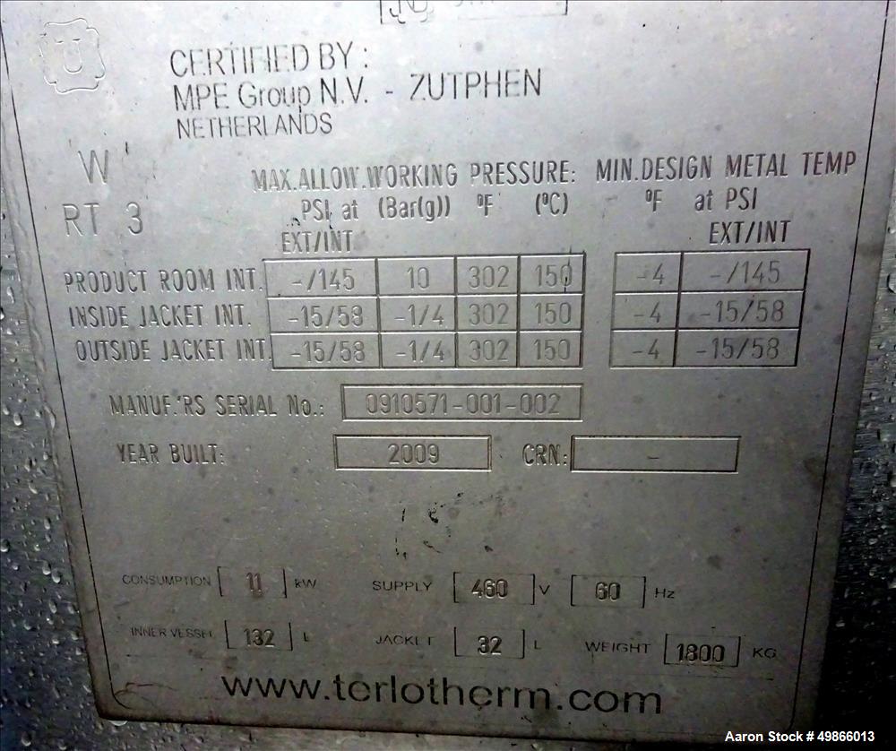 Used Terlet Terlotherm Scraped Surface Heat Exchanger