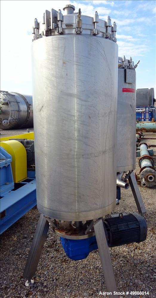 Used Terlet Terlotherm Scraped Surface Heat Exchanger, Stainless Steel. Approximate 29" diameter x 54" straight side. Openings top: 3", bottom: 2". Serial # 0910571-001-001. Built 2009.
