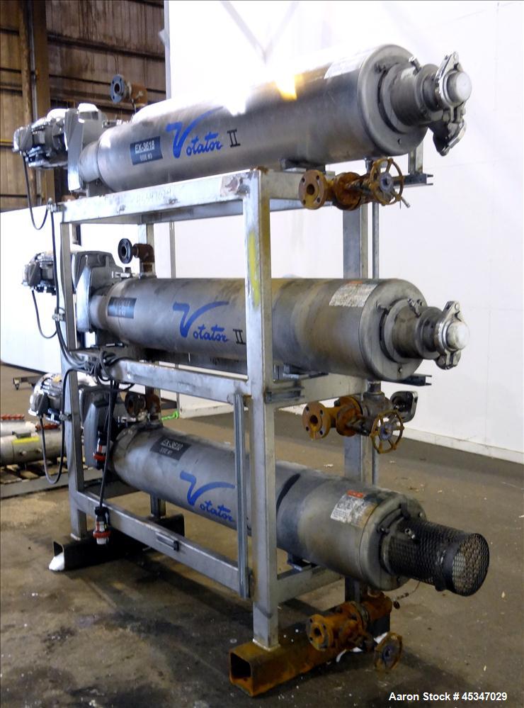 Used Stainless Steel Votator / SPX Votator II, 6" x 72" Scraped Surface Exchang