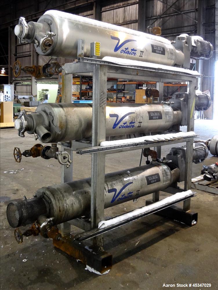 Used Stainless Steel Votator / SPX Votator II, 6" x 72" Scraped Surface Exchang
