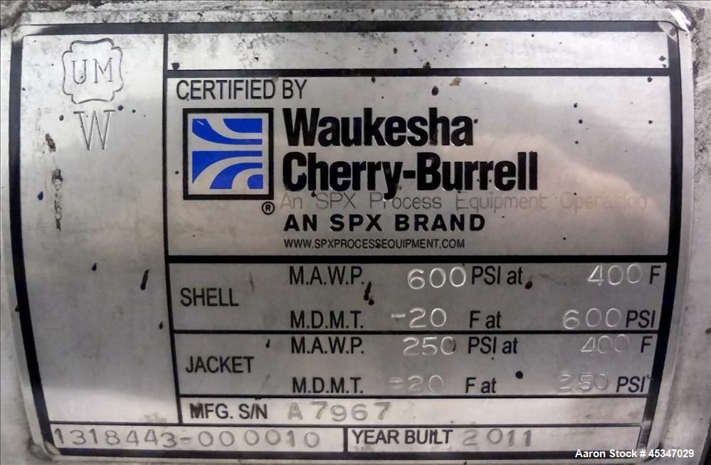 Used Stainless Steel Votator / SPX Votator II, 6" x 72" Scraped Surface Exchang