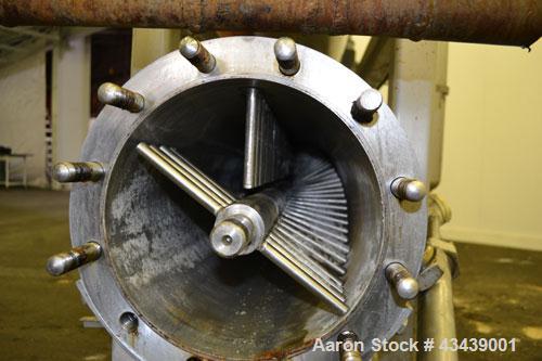 Used Cherry Burrell Votator Scraped Surface Heat Exchanger, 9 Square Feet, 304 Stainless Steel. (1) 6” Diameter x 72” long jacketed horizontal chamber with plastic wipers, and cored shaft. Internal r...