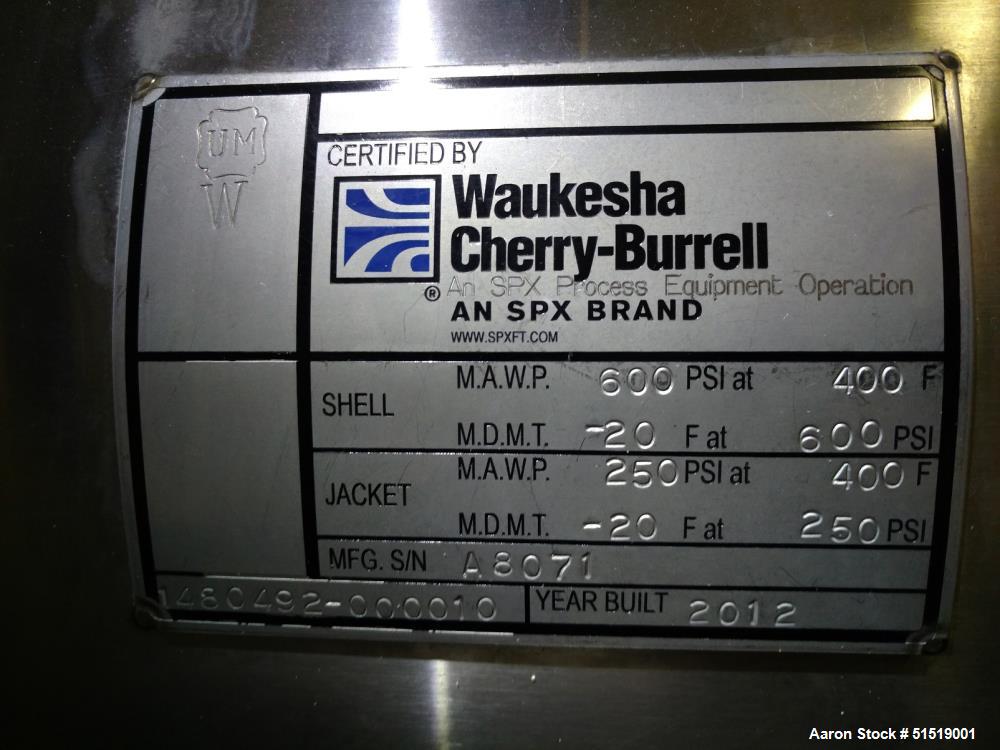 Used- Waukesha Cherry Burrell Votator II Scraped Surface Heat Exchanger