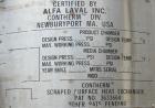 Used Alfa Laval Contherm Scraped Surface Heat Exchanger