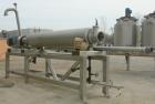 Used Alfa Laval Scraped Surface Heat Exchanger, Approximately 9 Square Feet, Model 6 X 9, 316 Stainless Steel. 6'' diameter x 72'' long horizontal chamber, internal rated 300 psi at 300 deg F, jacket...