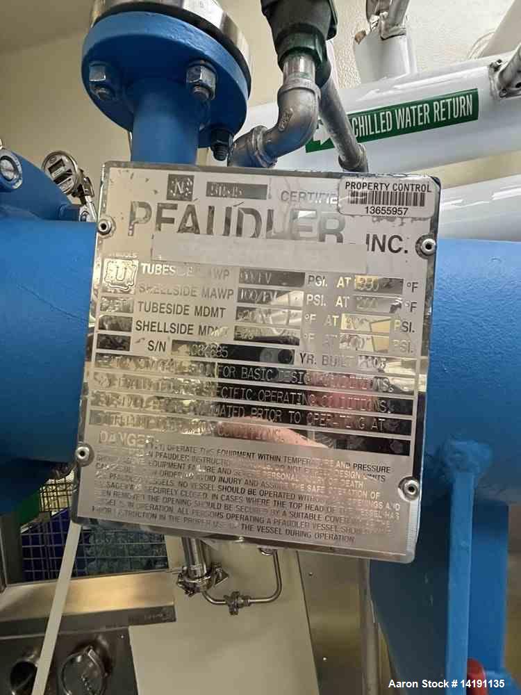 Used Pfaudler 26 Sq Ft Tantalum Condenser – Alloy Tubes, CS Shell, 90 PSIG, Type 08-060-BEM-26