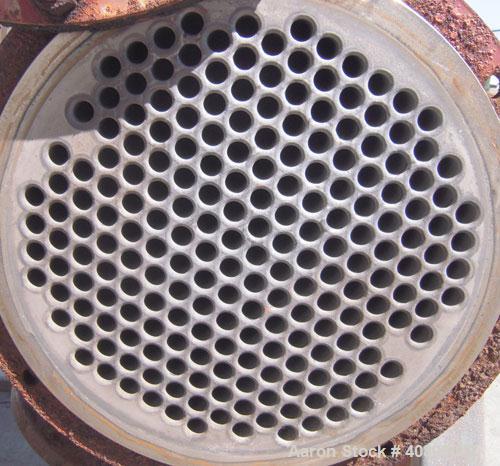Used Astro Metallurgical Single Pass Shell and Tube Heat Exchanger, 183 Square Feet, Vertical. Carbon steel shell rated 150 psi at –20 to 250 deg F. (208) 3/4" diameter x 54" long Zirconium tubes rat...
