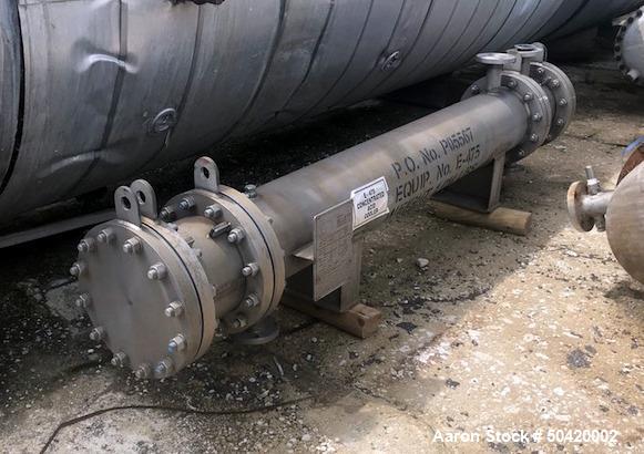 Used Ellett Industries Shell & Tube Heat Exchanger, 54 Square Feet, Horizontal.