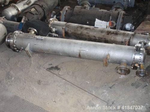 Used Allegheny Bradford Shell and Tube Heat Exchanger, 172 square feet, horizontal. 304L Stainless steel shell rated 150 psi at –20 to 350 deg F. (219) 1/2'' diameter x 6’ long Hastelloy C-276 tubes ...