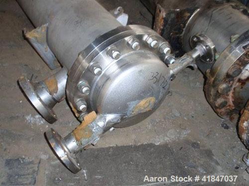 Used Allegheny Bradford Shell and Tube Heat Exchanger, 172 square feet, horizontal. 304L Stainless steel shell rated 150 psi at –20 to 350 deg F. (219) 1/2'' diameter x 6’ long Hastelloy C-276 tubes ...