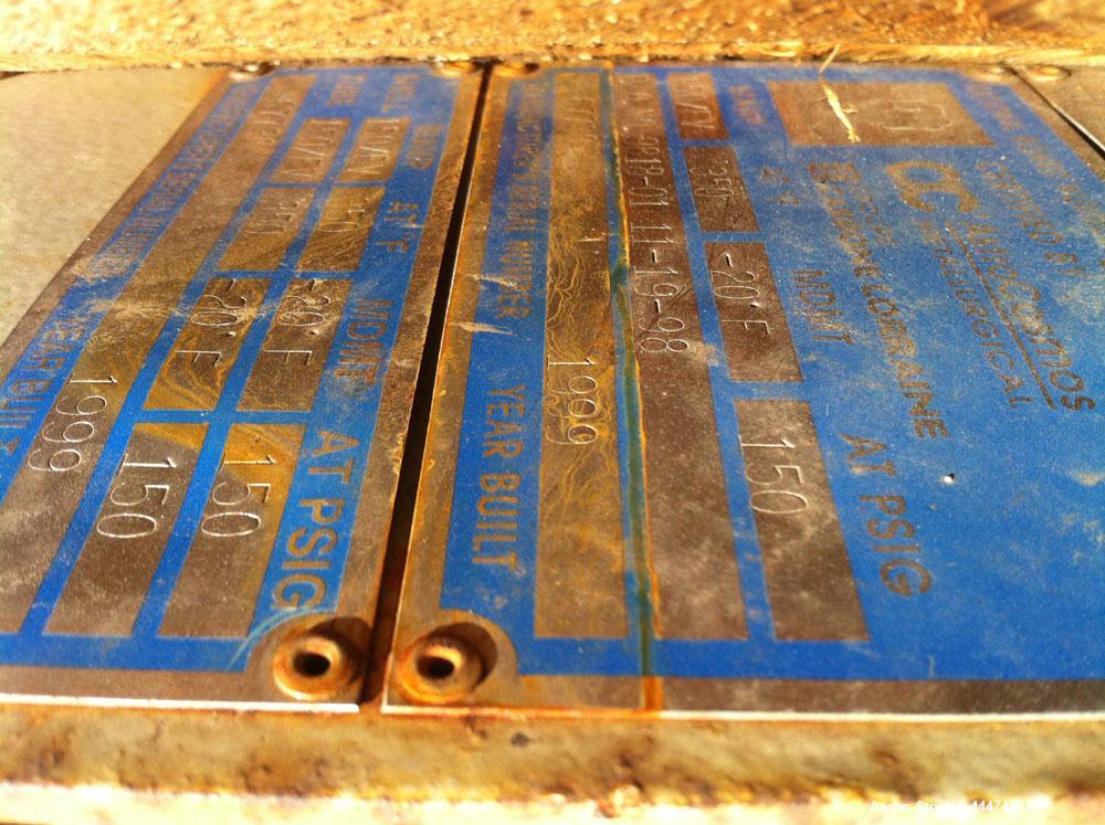 Used AstroCosmos Shell & Tube Heat Exchanger, 25 Square. Feet, Vertical. Type BEM-8-1-48. (32) 3/4" Diameter x 48" long Tantalum Tubes, rated 150 psig/Full Vacuum at -20 to 350 degrees F. Carbon stee...