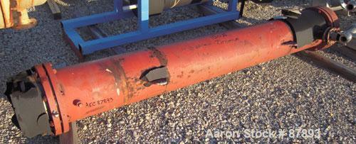 Used Astro Metallurgical Shell And Tube Heat Exchanger, Approximately 150 Square Feet, Horizontal. Carbon steel shell rated 75 psi at 250 deg F, (96) 3/4" diameter x 8' long zirconium tubes rated F.V...